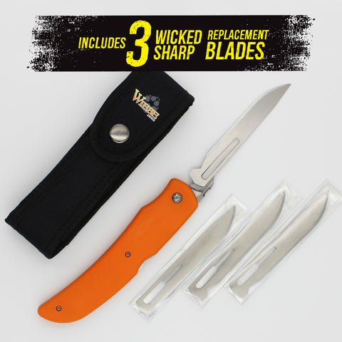 Wiebe Arctic Fox Scalpel Knife with 24 Wicked Sharp Replacement Blades –  Southern Snares & Supply